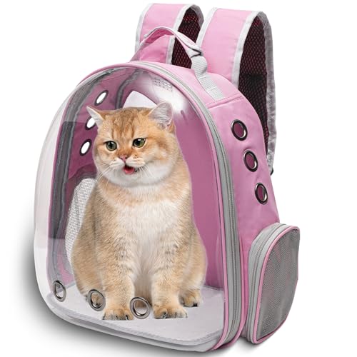 Vivicreate Large Cat Backpack Carrier for Travel and Hiking Transparent Pet Bubble Backpack for Cats up to 20lbs with Vent...