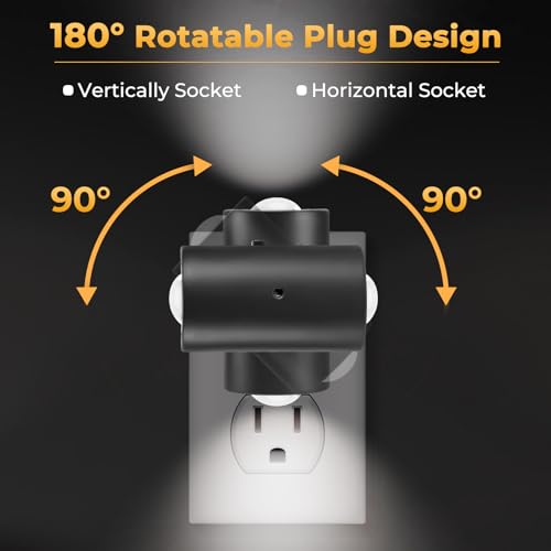 TSEXES LED Night Lights Plug into Wall,Dimmable Plug in Night Light,Dusk to Dawn,5000K Daylight,0-200LM Bright Nightlight ...