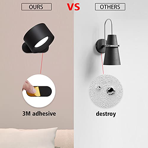 Koopala LED Reading Lights, Wall Mounted Sconces with 3 Color Temperatures & 3 Brightness Levels Rechargeable Battery Magn...