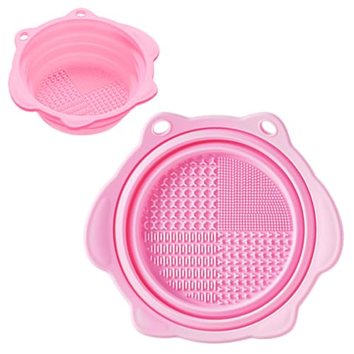 QidaiaLuck Paint Brush Cleaner Mat,Foldable Silicone Makeup Brush Cleaner Pad Bowl,Portable Cleaning Tool for Paintbrush,B...