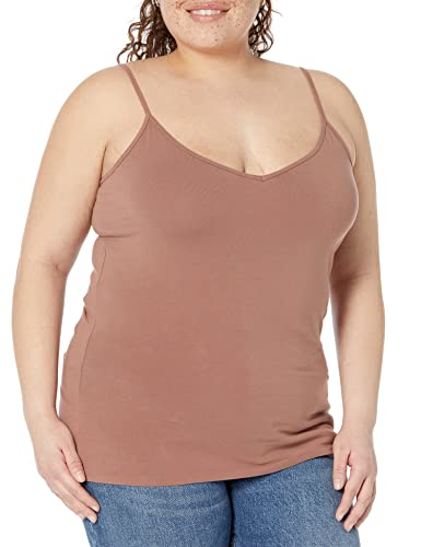 Amazon Essentials Women's Slim-Fit V-Neck Cami, Pack of 4