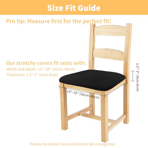 Gute Chair Seat Covers, Dining Room Chair Seat Covers with Ties,Removable Washable Dining Chair Covers Anti-Dust Dining Ro...