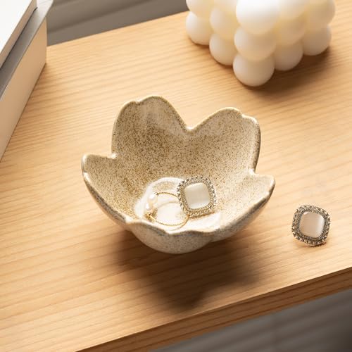 Flower Ring Holder Dish, Ceramic Jewelry Tray Dish, Small Trinket Dish, Jewelry Plate Bowl, Cute Jewlery Ring Holder Dish,...