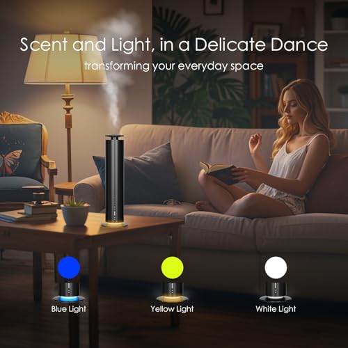 Waterless Essential Oil Diffuser, Long Lasting Aromatherapy Scent Diffuser for Home with Light Mode, 1500 Sq. Ft Coverage ...