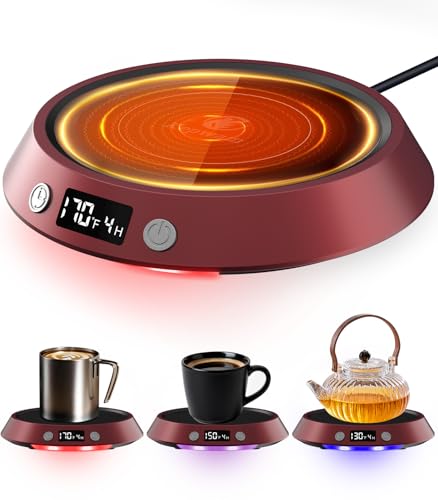 Kepwam Coffee Mug Warmer - 50W Electric Coffee Warmer for Desk 3 Temp Settings & 2-9 Timer Smart Cup Warmer for Desk Candl...