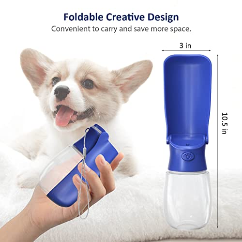 WePet Foldable Portable Dog Water Bottle Puppy Water Dispenser with Drinking Feeder, 12 OZ, High-Temperature Resistant Lea...