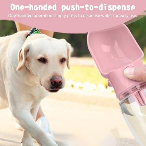 Dog Water Bottle with Food Container, Leak Proof Portable Pet Dispenser with Lock and Cleaning Brush,Dogs Stuff Water Bott...
