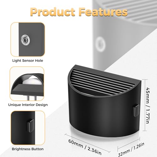DORESshop LED Night Light[2 Pack], Night Lights Plug into Wall, 3 Level Brightness Adjustable Plug in Night Light, Dusk to...