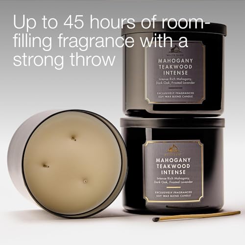 Bath & Body Works Mahogany Teakwood Intense 3-Wick Candle - Scented Candle for At-Home Use - Long-Lasting, Room-Filling Fr...