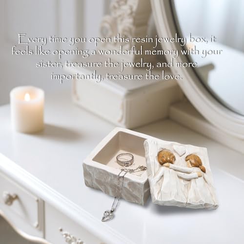 Hodao Friendship Jewelry Keepsake Box Sculpted Hand-Painted Keepsake Box Anniversary Memory Boxes, Decorative Boxes For Ho...