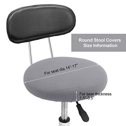 Tatuo Round Bar Stool Seat Covers Washable Stool Cushion Slipcover Elastic Bar Chair Covers for 14-17 Inch Chair (Gray, 4 ...
