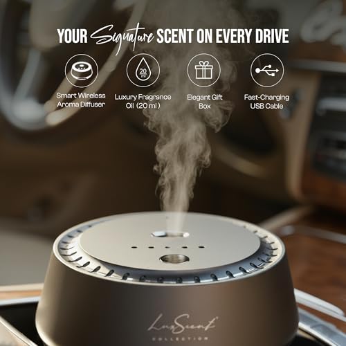 Smart Car Diffuser with 20ML Scent Oil Included - Car Air Freshener - Aromatherapy Diffuser - Portable, Compact, Cordless ...