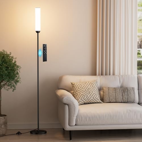 Ambimall LED Floor Lamp with Remote Control, 65" Standing lamp with Stepless Adjustable 3000K-6500K Colors & 30-100% Brigh...