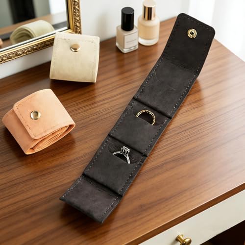 LVYKING 3-piece set of Buckle Mini Travel Jewelry Pouch, Compact Travel Jewelry Storage Bag, Foldable Jewelry Organizer fo...