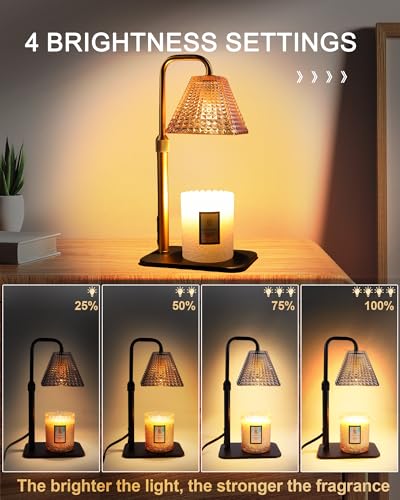Candle Warmer Lamp with Timer Dimmer - Birthday Gifts for Women Mom House Warming Gift New Home Room Decor, Adjustable Hei...
