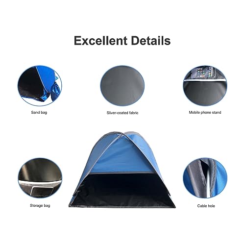 RXQNN Small Pop-up Head Tent Portable Beach Shade with Two Sand Bags, Mini Beach Tent Pet Shade for Dogs/Cats
