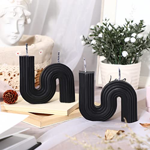 Tondiamo 2 Pcs Aesthetic Candles Twist Shaped Aesthetic Candles Cool S Shape Minimalist Geometric Shaped Soy Wax Scented A...