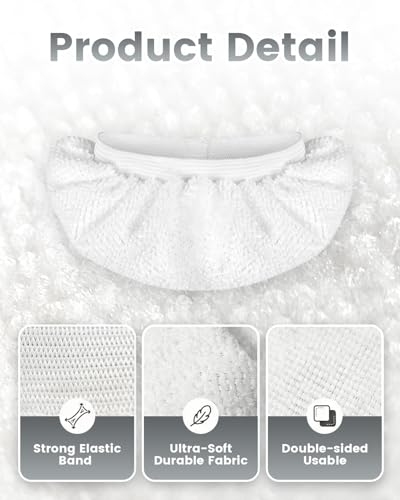 TEEVOGO 8 Pack Universal Microfiber Cloths for Handheld Steam Cleaner, Double-Layered Reusable & Washable Pads, Compatible...