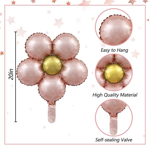 Holkcog Flower Birthfday Party Decorations for Girl, Pink Florals Ballons Banner Background, Cake Tppper, Garden Tea Party...