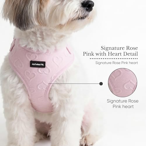 JoyCrafted-FBL No Pull Dog Harness & Leash Set | Lightweight Breathable Neoprene, Cute Heart Pattern, Adjustable Step-In V...