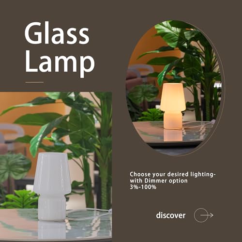 SUREYOND Mushroom Lamp,Mother's Day Gifts,Small Table Lamp,Cute Nightstand Kitchen Mini Lamp,Glass Table Lamp,Suitable for...