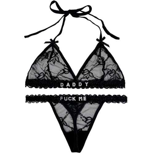 ToKuaigo Personalized Thongs with Name - Custom Thong with Name Bra Set, Personalized Gifts, Custom Funny Name Underwear