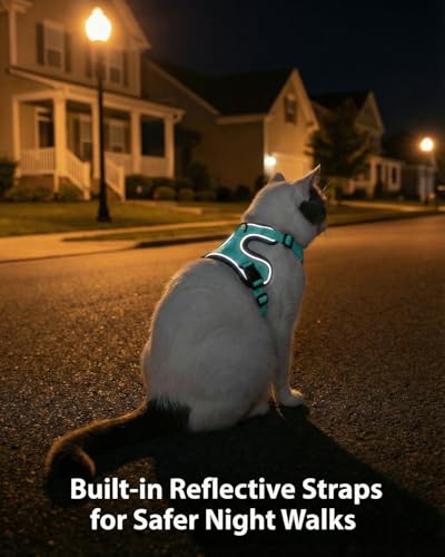 Luxelle 2 Pack Escape-Proof Cat Harness and Leash Set for Walking – Adjustable No Pull Soft Vest with Easy-Wear Buckle, Re...