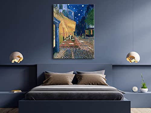 Wieco Art Large Wall Art Canvas Prints of Cafe Terrace at Night Canvas Prints Wall Art by Van Gogh Paintings Reproduction ...