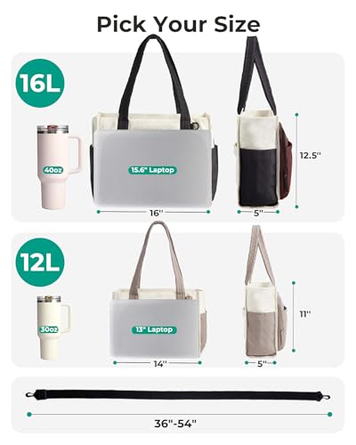 BAGSMART Tote Bag for Women Work, Puffy Travel Tote Handbag Gift for Teacher & Nurse | Medium-13" laptop, w/ 30oz cup hold...