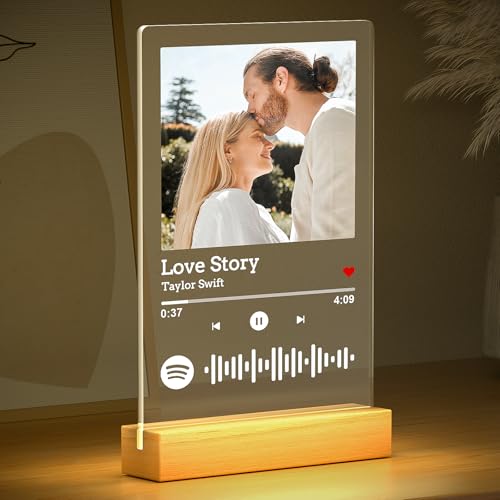 Custom Spotify Plaque, Custom Picture Frames, Personalized Acrylic Song Plaque Photo Frame, Personalized Anniversary Birth...