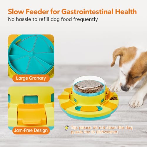 Potaroma Dog Puzzle Toy 2 Levels, Slow Feeder, Pup Food Treat Feeding Dispenser for IQ Training and Entertainment for All ...