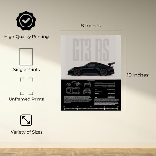 InkFlow Posters Vintage Racing Car Poster - Classic Supercar Wall Art for Boys Bedroom, Living Room, Dorm - Ideal Print De...