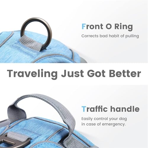 Pawaii No Pull Dog Harness with Pet ID Tag,Reflective Strips No Choke Front O Ring Breathable Mesh Adjustable Soft Padded ...