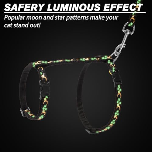 SCIROKKO Cat Harness and Leash Set - Escape Proof Adjustable for Outdoor Walking with Safety Buckle for Small Animals Glow...