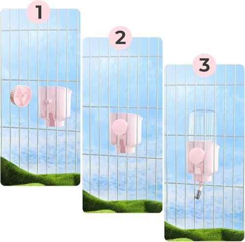 Pet Water Bottle for Cage Crate - 17oz No Drip BPA Free Water Dispenser for Small Animal Rabbit Guinea Pig Chinchilla Ferr...