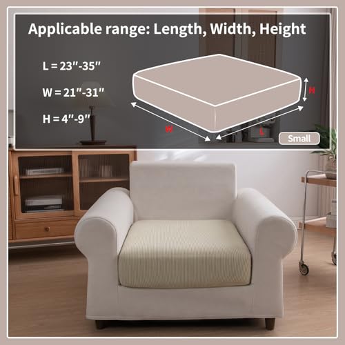 OHSIO Sectional Couch Covers, Wear Resistant Stretch Sofa Covers Washable Soft Couch Cushion Covers Anti Slip Furniture Pr...