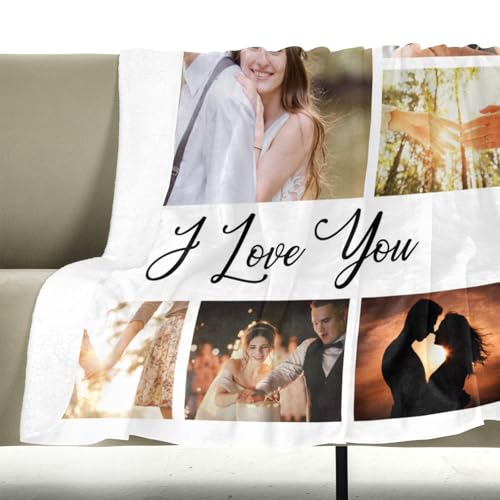 inkArts Personalized Anniversary Couple Gifts for for Her & Him, Custom Blanket with Photo, Personalized Photo Blanket, Cu...