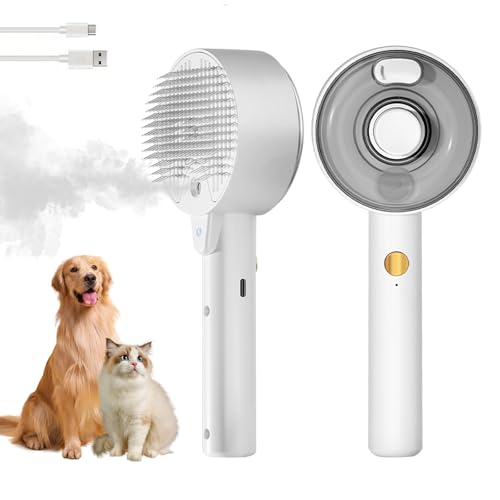 Cat Steam Brush,Cat Brushes for Indoor Cats, 4 In 1Spritz Spray Defur Comb, Cloud Care Shedding Control, Pet Grooming Brus...