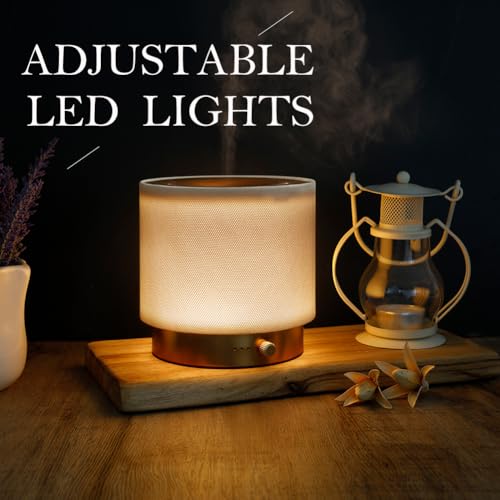 ZEIGGA LAB Elegant Fabric Aroma Diffuser - Quiet Essential Oil Diffuser with Soft Night Light, Perfect for Home, Office, a...