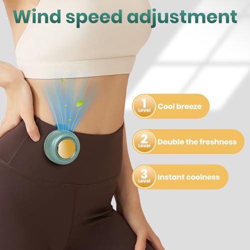 Portable Silent Mini Bladeless Electric Fan Clip on Small Bladeless Clip On Fan for Shirt,2025 New Adjustable 3-Speed Susp...