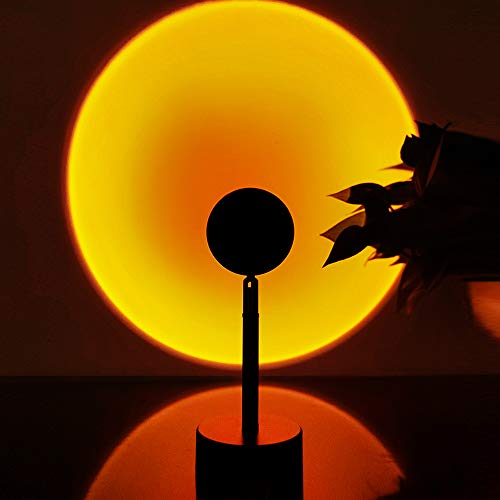 Balkwan Sunset Lamp Projection Rotation Rainbow Lamp Led Romantic Visual Led Light Network Red Light with USB Modern Floor...