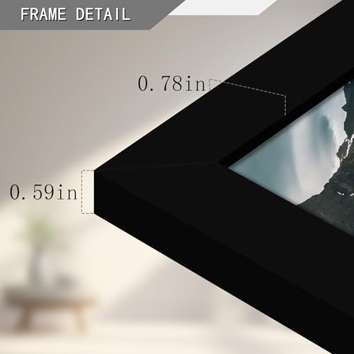 Picrit 12x16 Picture Frame Set of 4, Made of High Definition Real Glass, Display 8.5x11 with Mat or 12x16 without Mat, Pho...