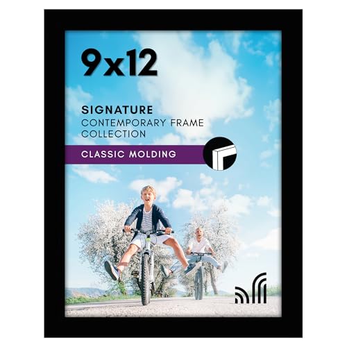 Americanflat 9x12 Picture Frame with Shatter-Resistant Glass - Signature Collection - Gallery-Style Frames Made of Enginee...