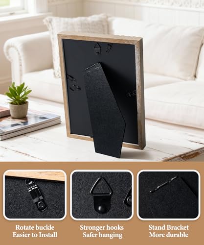 Afuly 5x7 Picture Frame Farmhouse Photo Frame Boho Beaded Frames Distressed White Wood Unique Wall Hanging Desk Standing G...