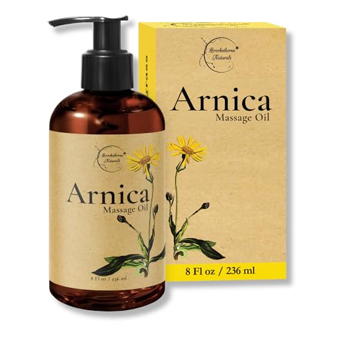 Brookethorne Naturals Arnica Massage Oil for Massage Therapy — Ideal for Athletic & Post Workout | Arnica Montana, Sweet A...