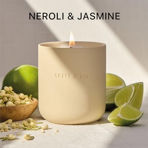 Craft & Kin Scented Candles | Soy Blend with Cotton Wick | Long-Lasting Holiday Candle, 40-Hour Burn | Ceramic Jar, Perfec...