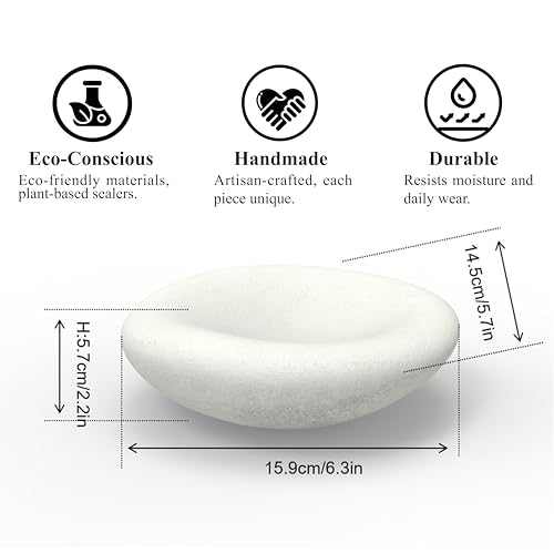 Zitiyade 6.3 Inch Cloud Bowl, Decorative Concrete Bowl for Home Decor, Key Tray for Entryway Table, Concretes Jewelry Tra...
