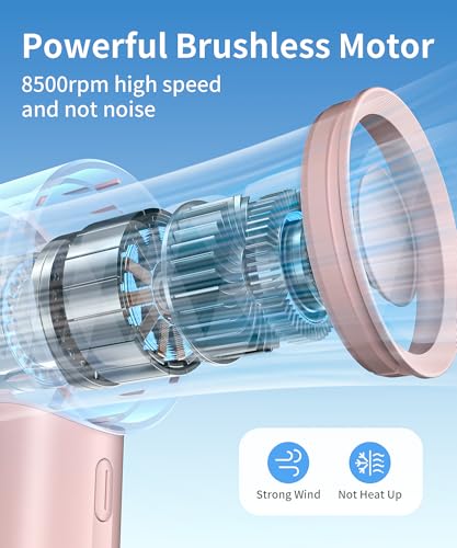 KinYiLO Mini Portable Fan, 3 Speed Handheld Fan with Desktop Base, Rechargeable Battery Powered Lightweight & Small Powerf...