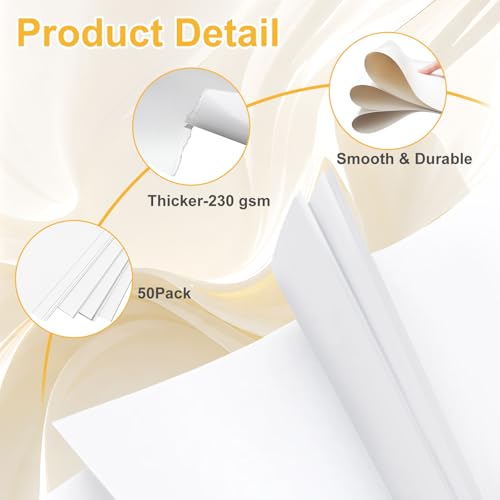 50 Pack White Poster Boards, 11"x14" White Poster Paper Heavyweight Poster Board Bulk Blank Poster Board for Art Display B...