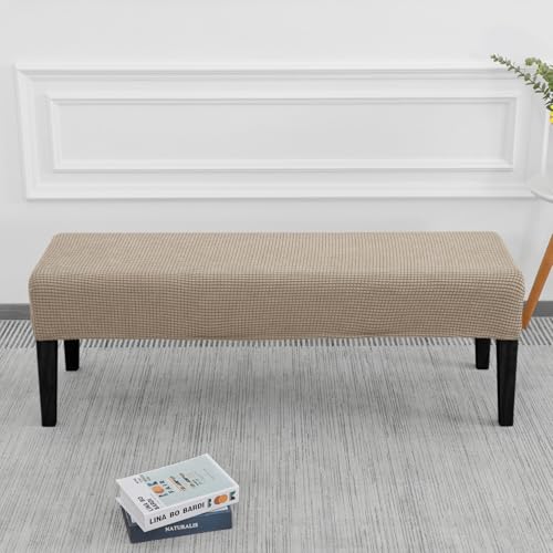 SPRINGRICO Stretch Dining Bench Cover, Removable Bench Slipcover Washable Bench Seat Protector Rectangle Bench Cover for D...